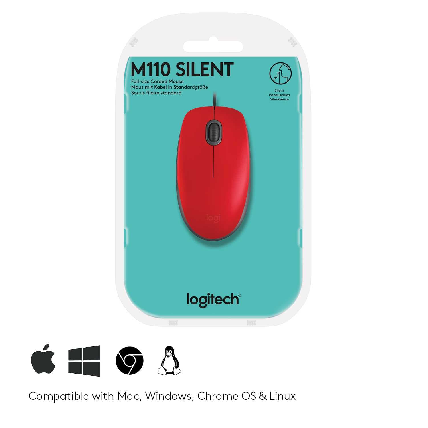картинка Компьютерная мышь   Logitech M110 Silent (M110s) Red от магазина itmag.kz