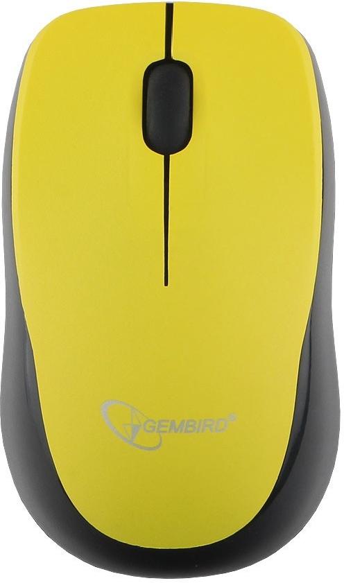 картинка Компьютерная мышь беспроводная Gembird MUSW-360-LM, 2.4ГГц, лазерный лимон, 2 кнопки, 1000 DPI, батарейки, блистер от магазина itmag.kz