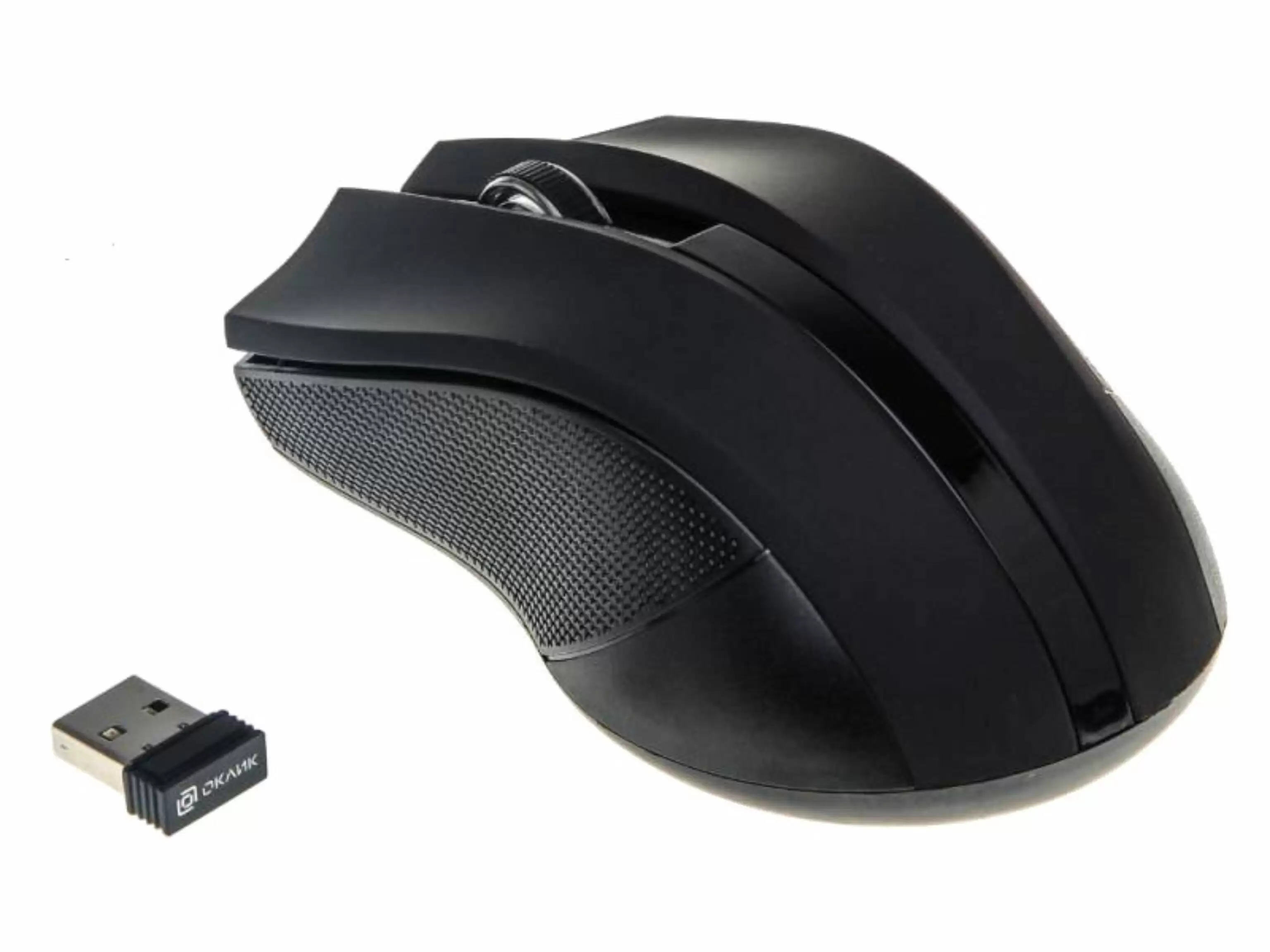 картинка Компьютерная мышь Oklick 615MW черный/серебристый оптическая (1000dpi) беспроводная USB (2but) от магазина itmag.kz