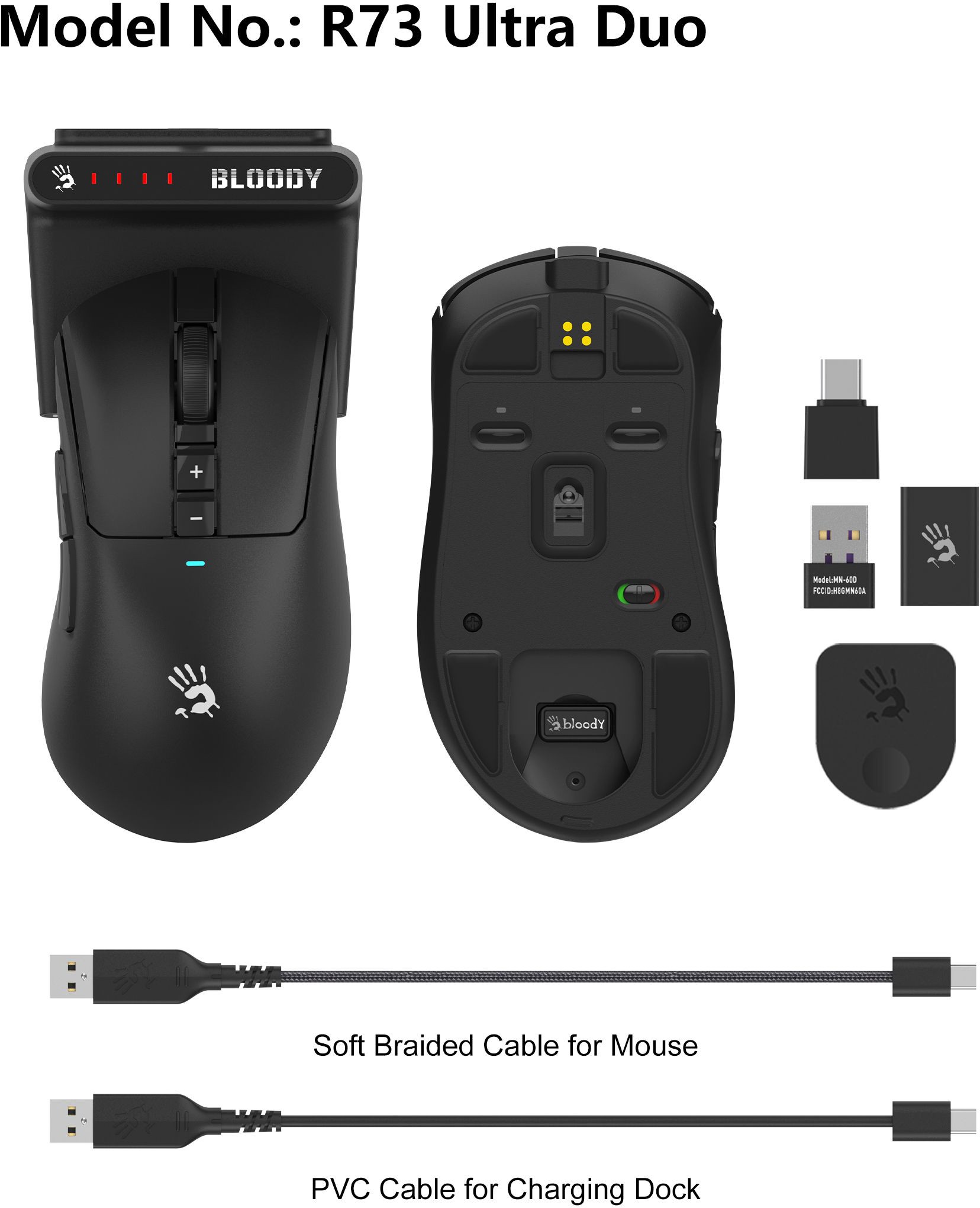 Мышь A4Tech Bloody R73 Ultra Duo - Black (R73 ULTRA DUO) фото