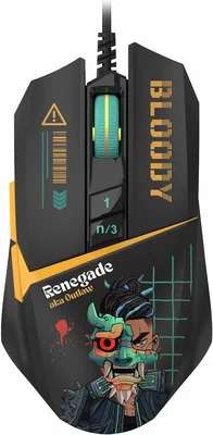 Мышь A4Tech Bloody W63 Max Renegade Black Midnight USB (W63 MAX/ RENEGADE MIDNIGHT ACTIVATED) фото
