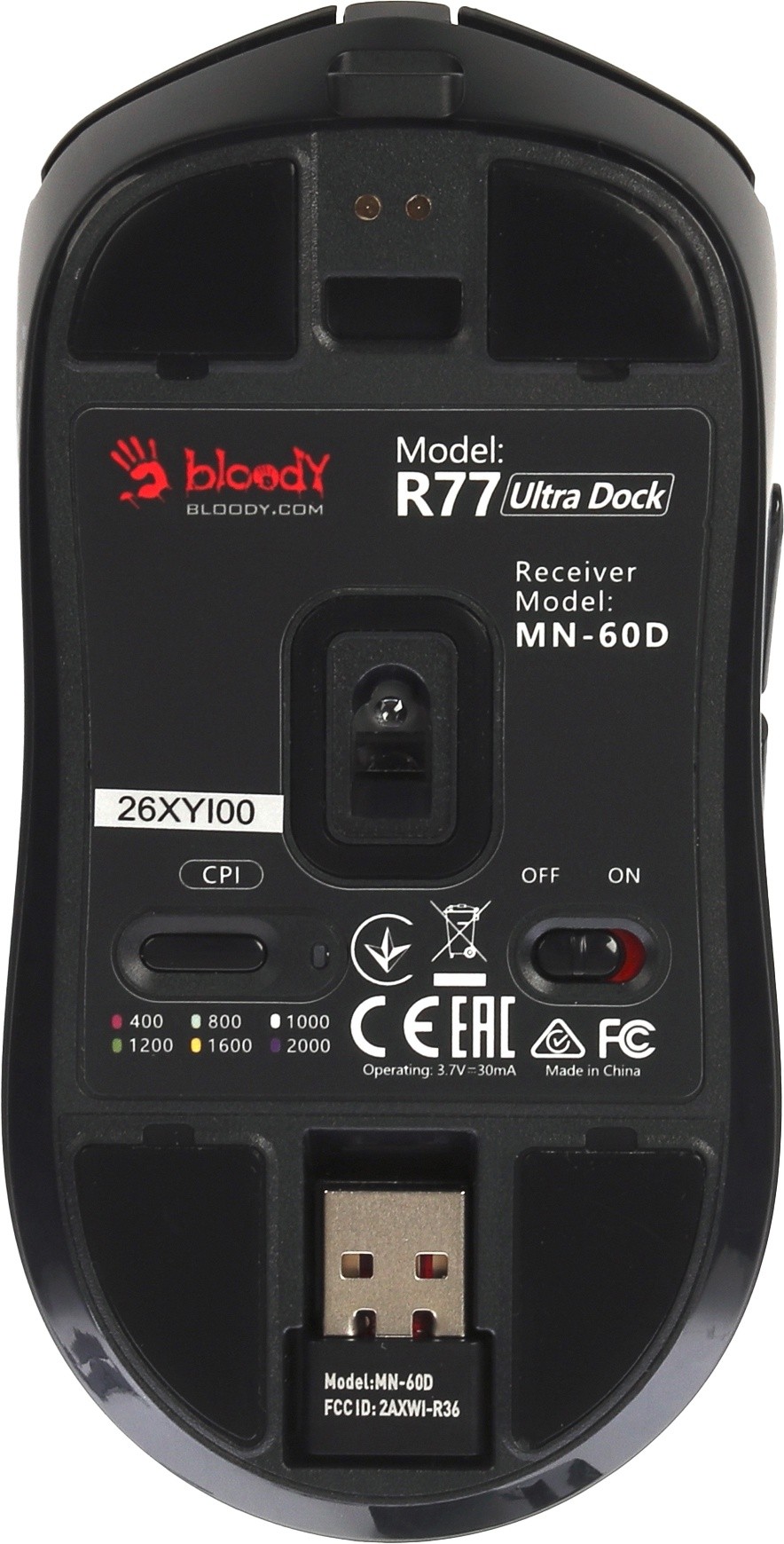 Мышь A4Tech Bloody R77 Ultra Dock - Black (R77 ULTRA DOCK BLACK) фото