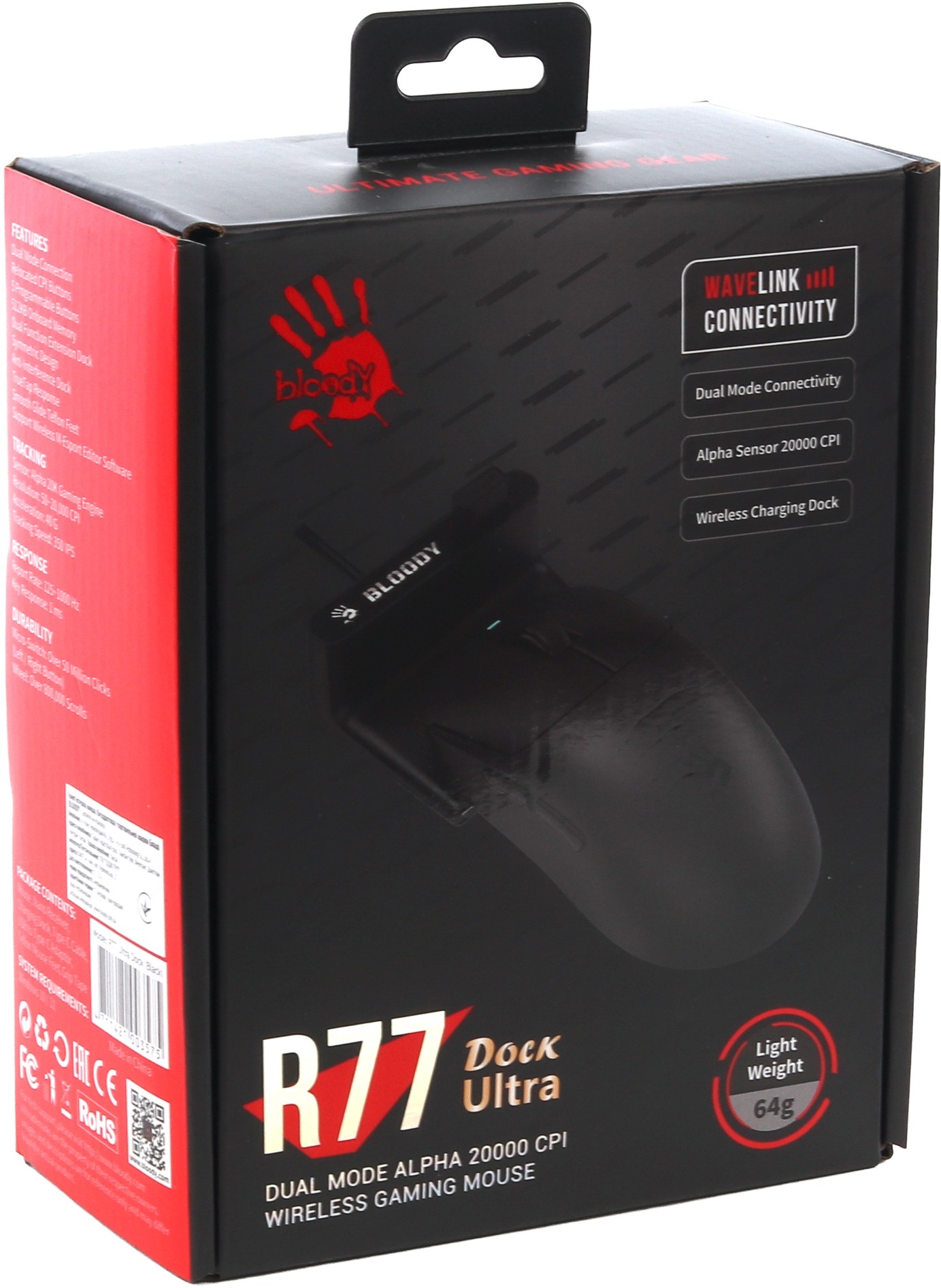 Мышь A4Tech Bloody R77 Ultra Dock - Black (R77 ULTRA DOCK BLACK) фото