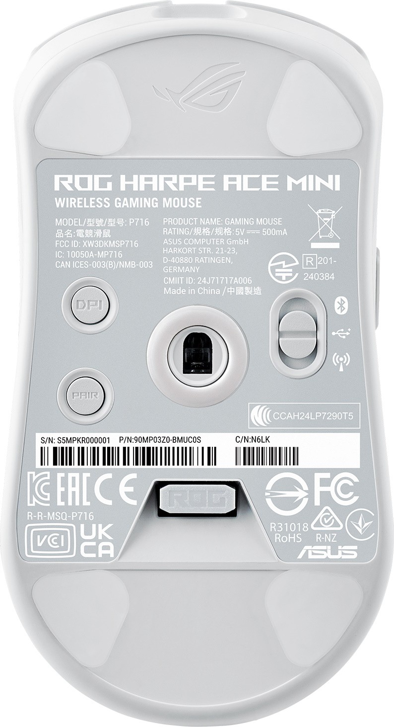 Мышь ASUS P716 ROG HARPE ACE MINI, white  (90MP03Z0-BMUA10) фото