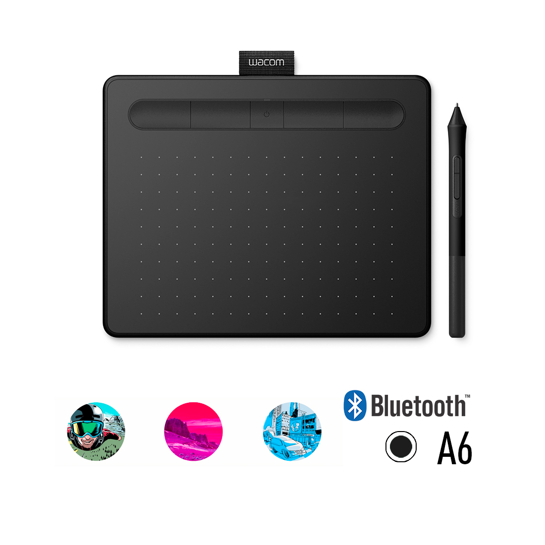 картинка Графический планшет Wacom Intuos Small Bluetooth (CTL-4100WLK-N) Чёрный от магазина itmag.kz