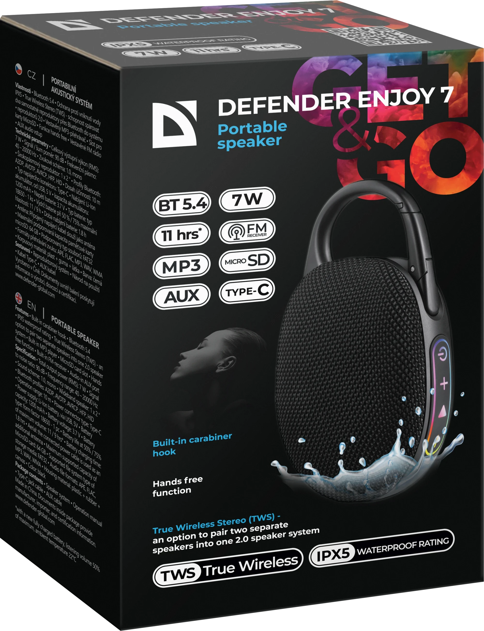 Компактная акустика Defender Enjoy 7 черный (65207) фото