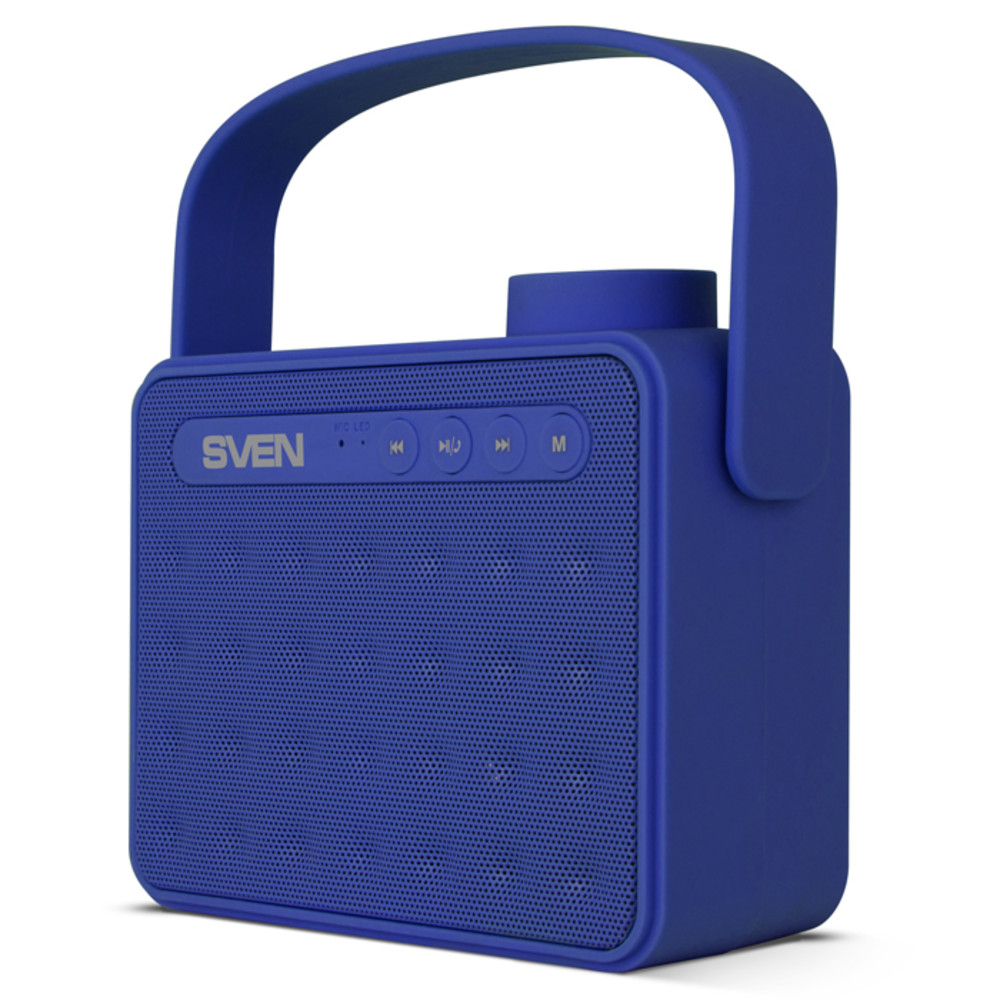 картинка SVEN PS-72, синий, акустическая система 2.0,  Bluetooth, FM, USB, microSD, встроенный аккумулятор от магазина itmag.kz