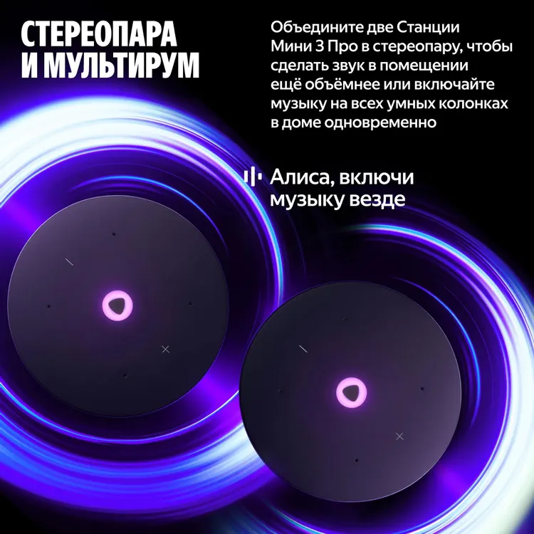 Колонки Яндекс.Станция Мини 3 Про на YaGPT, Green, 18Вт, 90Hz-16kHz, LED, Wi-Fi, Zigbee, USB-C (YNDX-00059GRN) фото