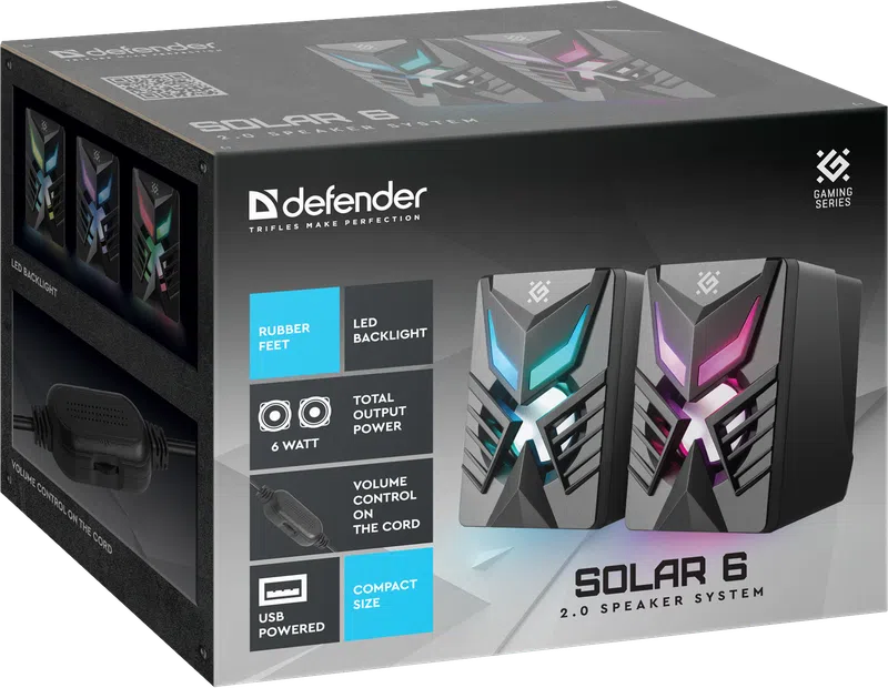 Колонки Defender Solar 6 (2.0), Black (65206) фото