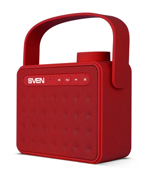 картинка SVEN PS-72, красный, акустическая система 2.0,  Bluetooth, FM, USB, microSD, встроенный аккумулятор от магазина itmag.kz
