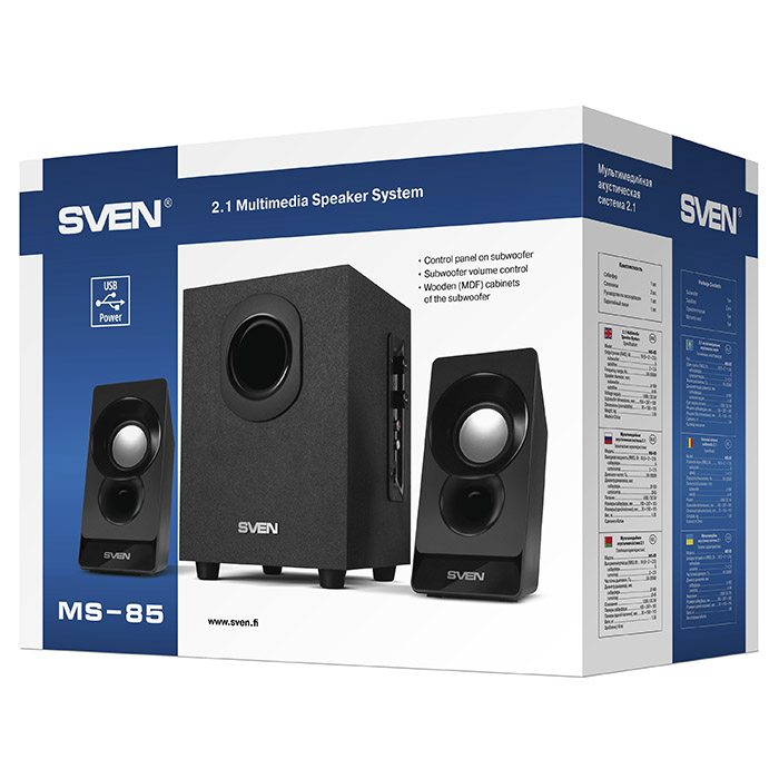Колонки Sven MS-85 (MS-85 (2.1) - BLACK) фото