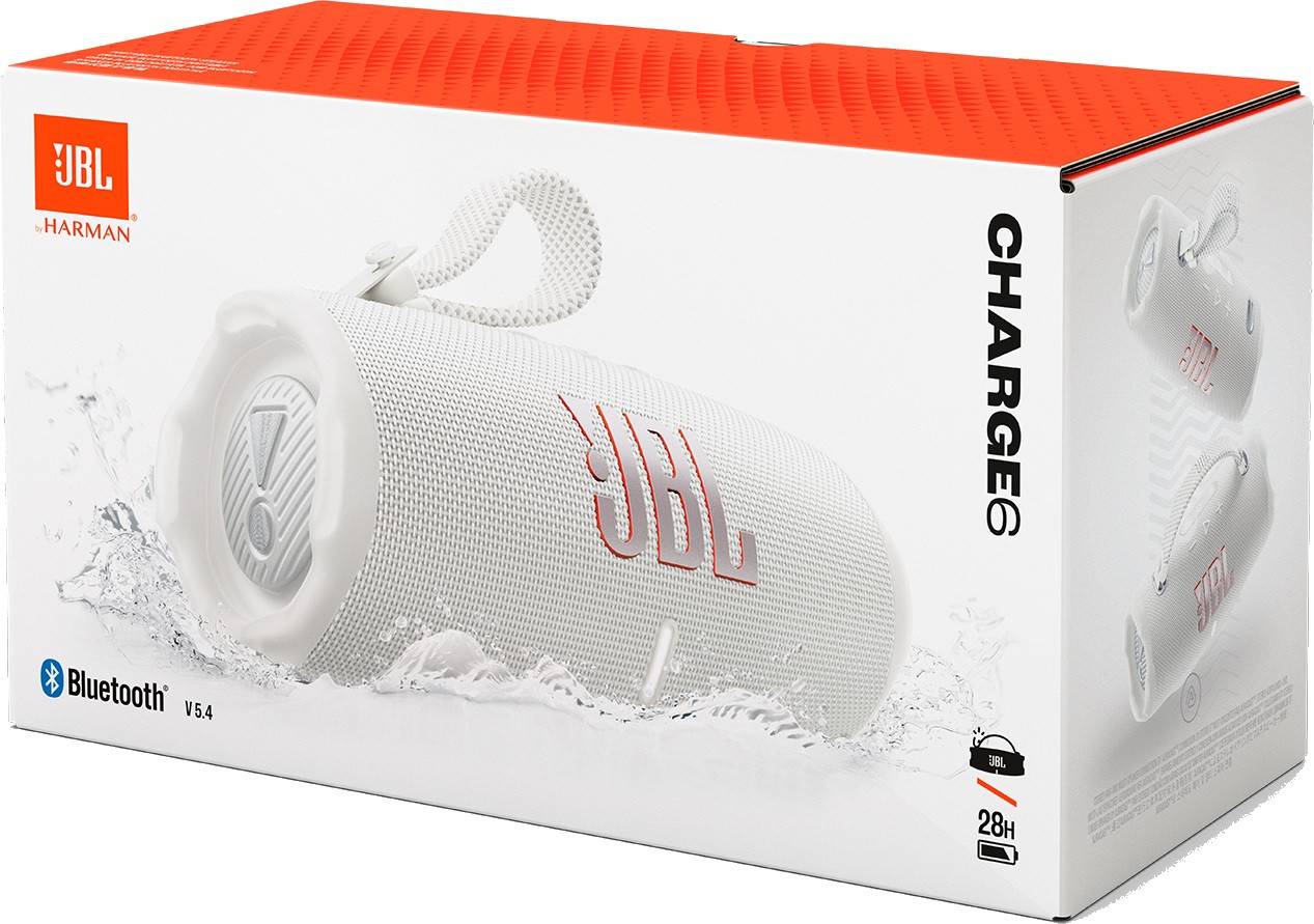Колонка JBL Charge 6, White (JBLCHARGE6WHT) фото