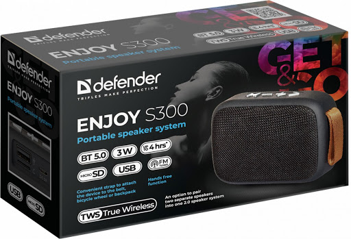 картинка Портативная аккустика Defender Enjoy S300 Bluetooth, 3Вт, FM/microSD/USB от магазина itmag.kz