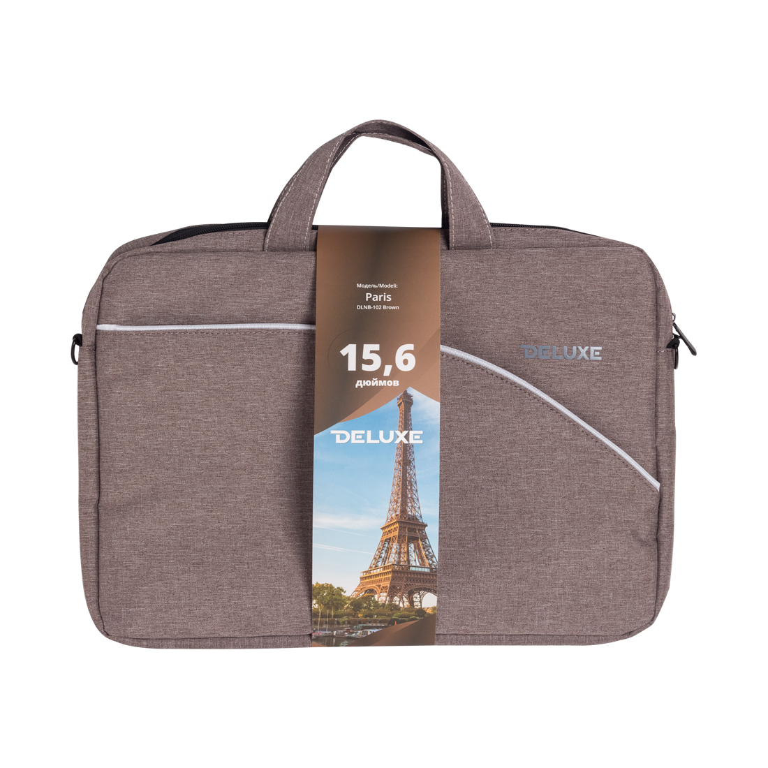 картинка Сумка для ноутбука Deluxe Paris 15.6" (DLNB-102 Brown) от магазина itmag.kz