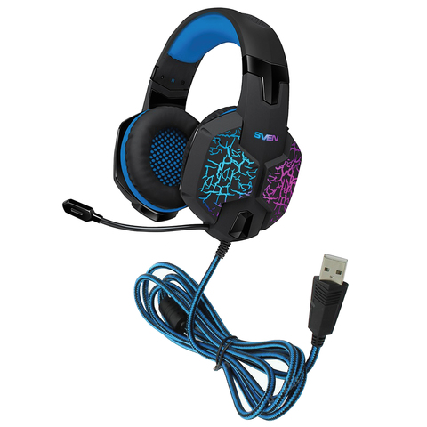картинка Игровые стереонаушники с микрофоном черный-синий SVEN AP-U980MV  от магазина itmag.kz