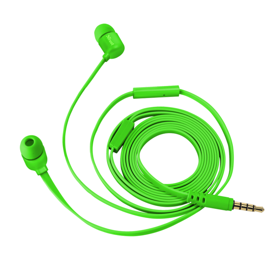 картинка Наушники-вкладыши Trust DUGA IN-EAR - зеленый неон от магазина itmag.kz