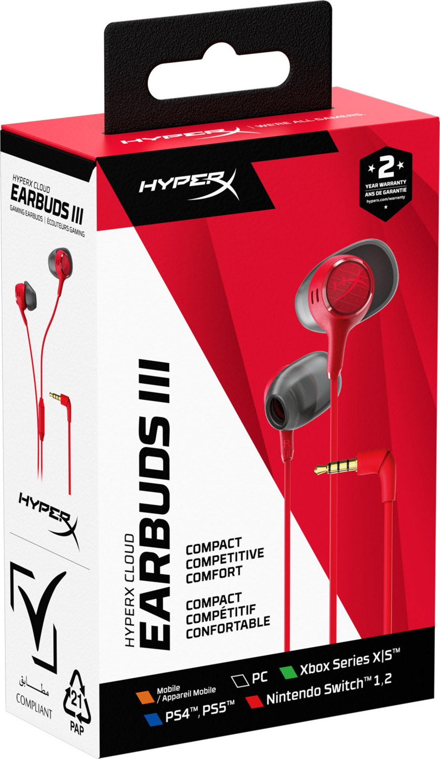 Наушники HyperX Cloud Earbuds III Red (BN7S0AA) фото