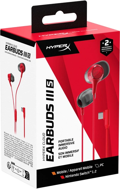 Наушники HyperX Cloud Earbuds III S Red (BN7S2AA) фото
