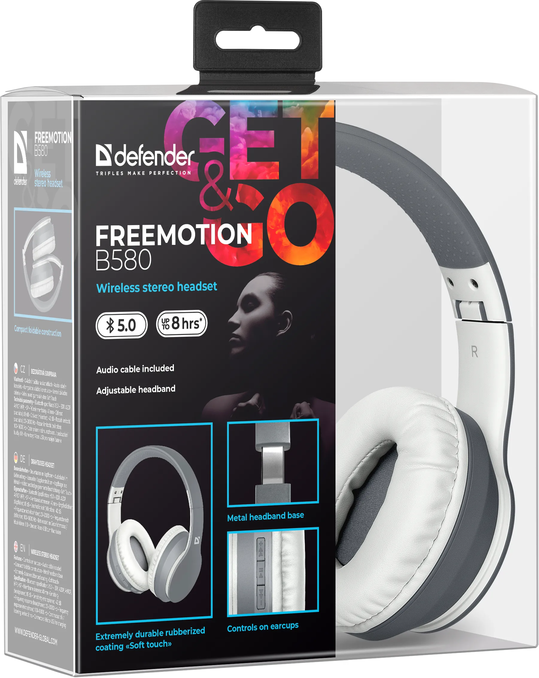 Гарнитура Defender FreeMotion B580, Gray-White (63582) фото