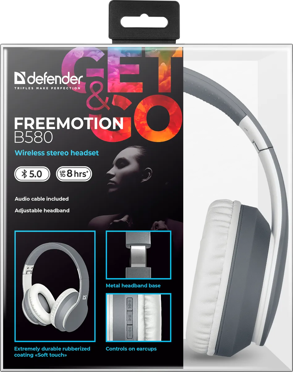 Гарнитура Defender FreeMotion B580, Gray-White (63582) фото
