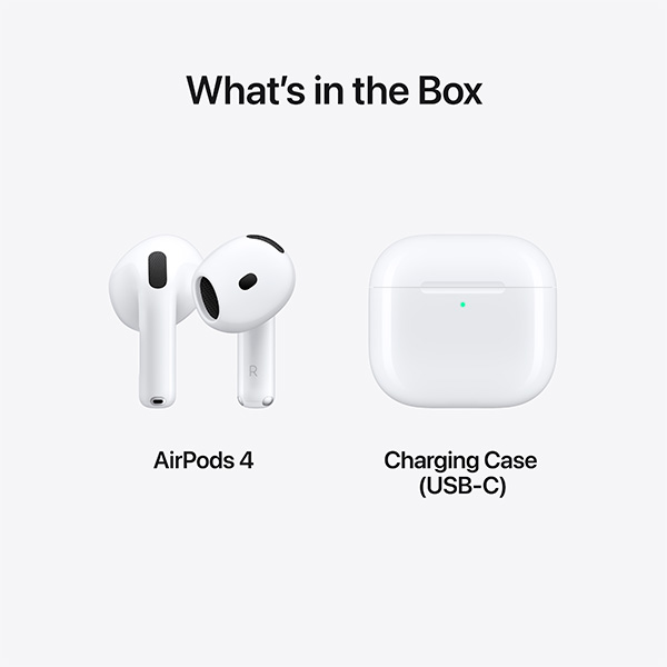 Bluetooth гарнитура Apple AirPods 4, IP54, BT5.3, White (MXP63ZE/A) фото