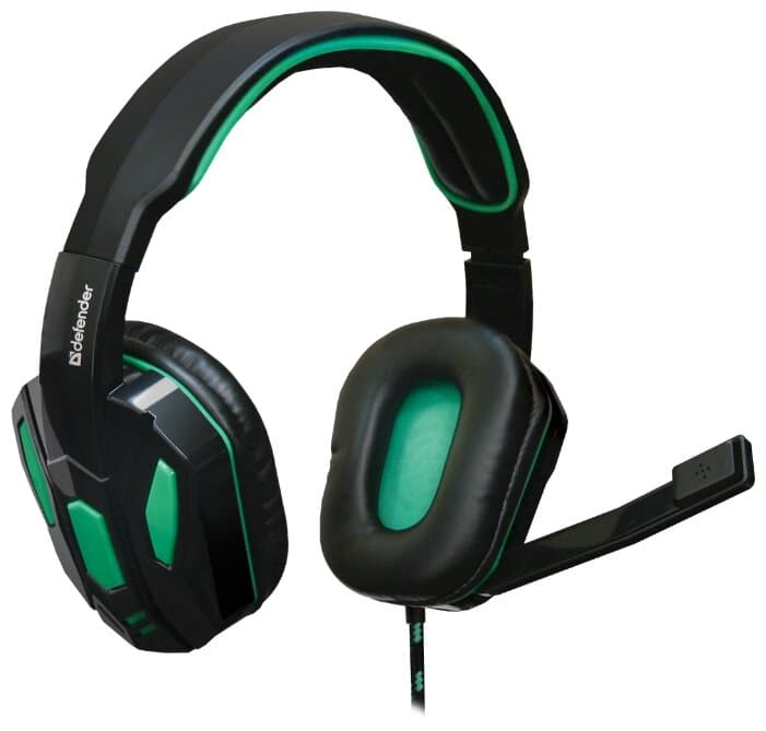 картинка Игровая гарнитура стерео Defender Warhead G-275 зеленый + черный, кабель 1,8 м от магазина itmag.kz