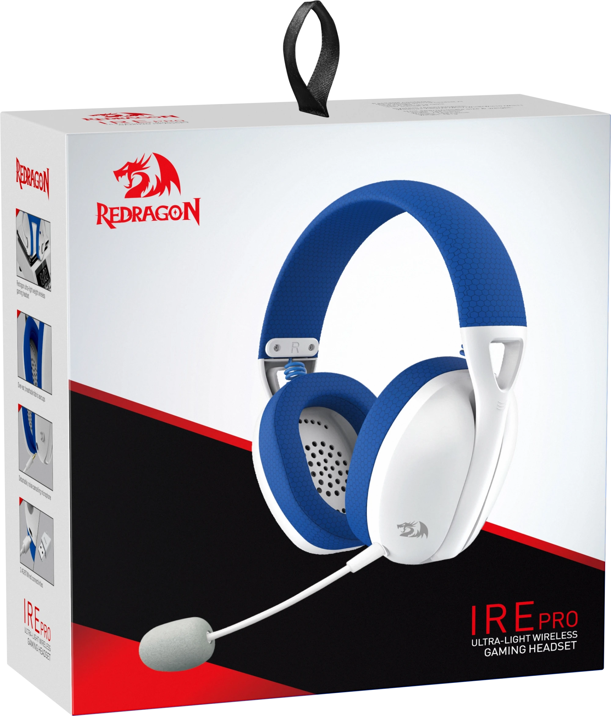 Наушники-гарнитура игровые беспроводные Redragon Ire Pro белый+синий (71539) фото