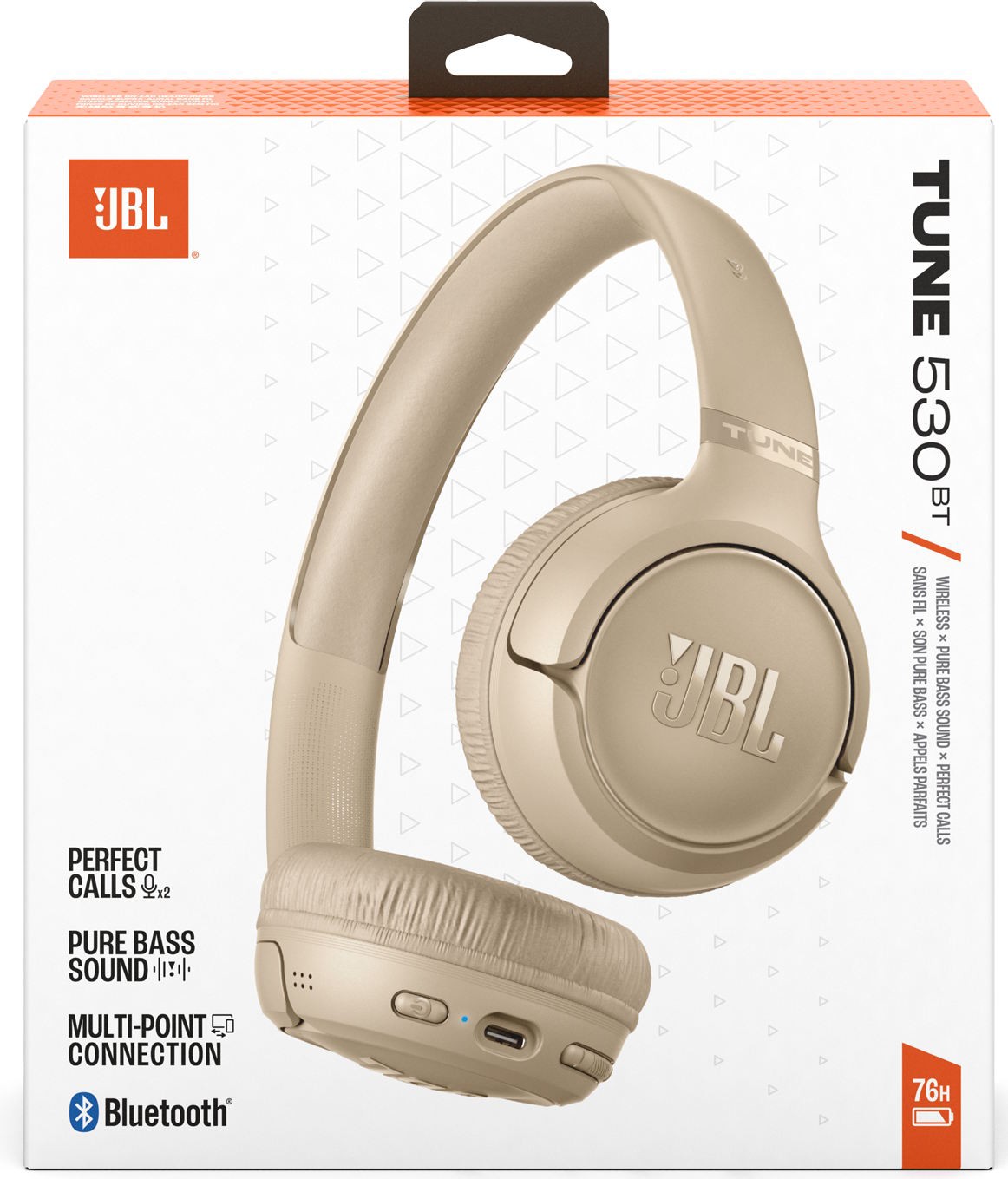 Накладные наушники JBL Tune 530BT, бежевый (JBLT530BTBEG) фото