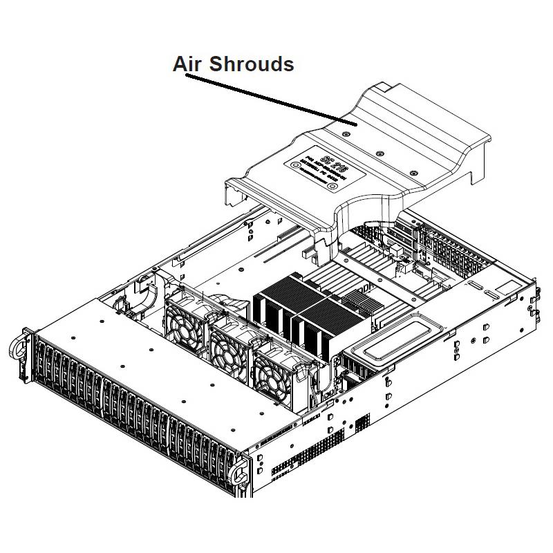 Воздушный кожух для шасси серии SuperMicro  SC825/826/216/213 (MCP-310-29001-0N) фото