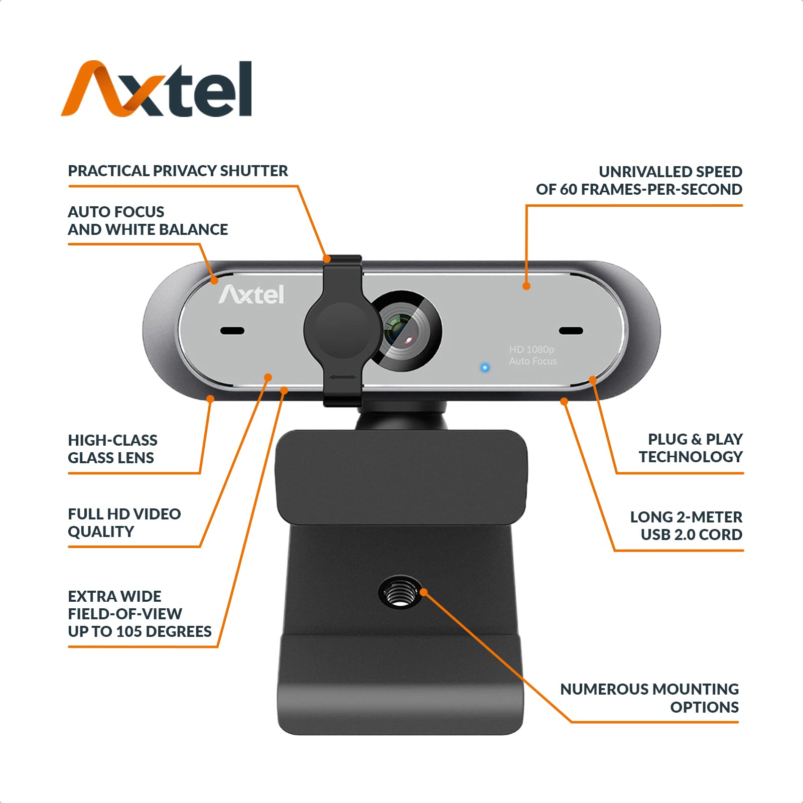 Веб-камера AXTEL AX-FHD Webcam Pro (AX-FHD-1080P-PRO) фото