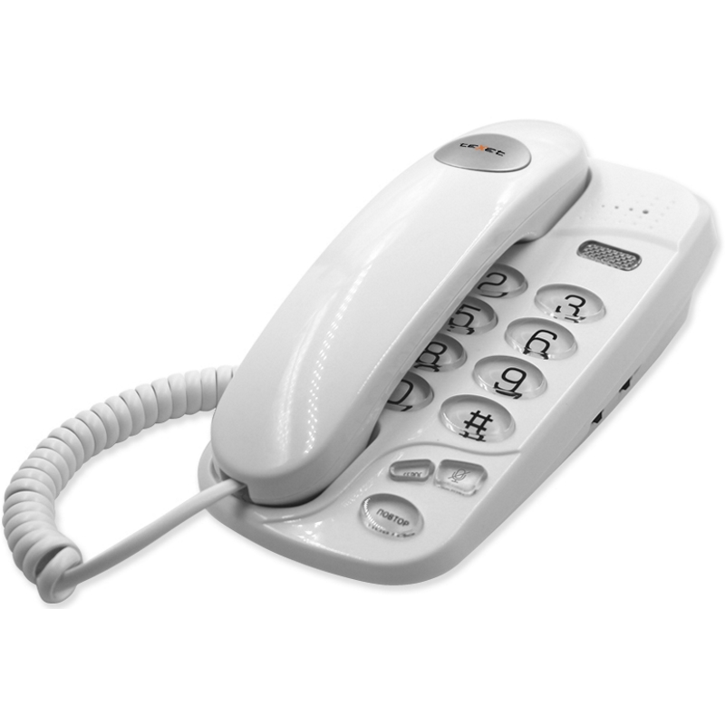 картинка Телефон проводной Texet TX-238 белый от магазина itmag.kz