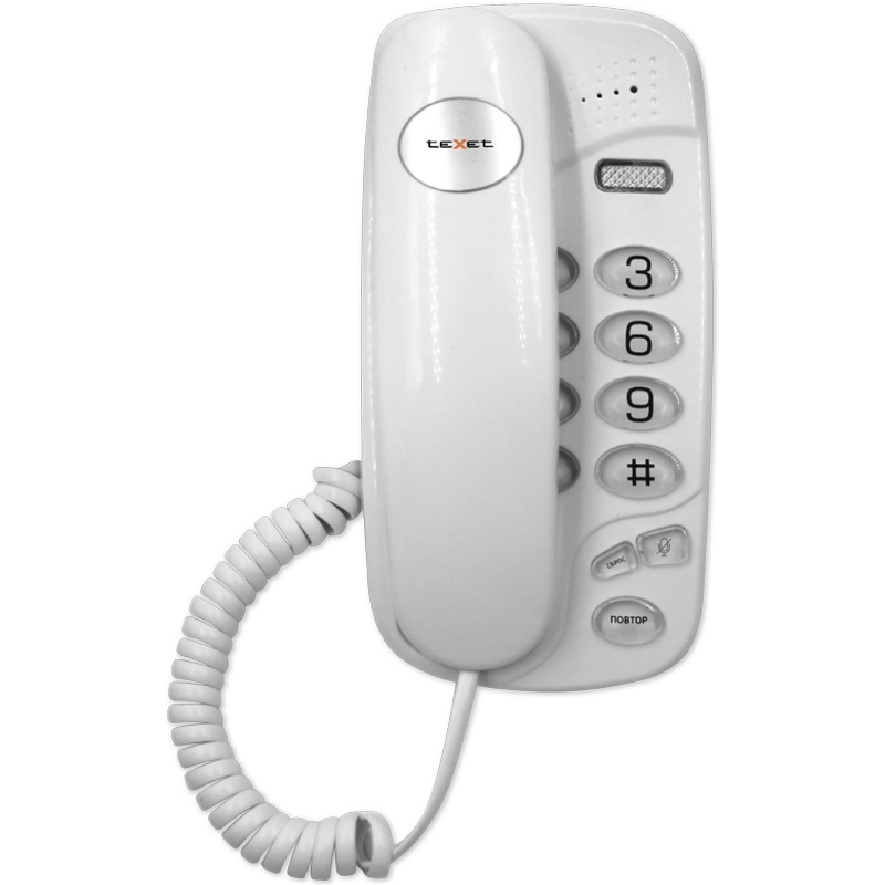 картинка Телефон проводной Texet TX-238 белый от магазина itmag.kz