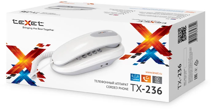 картинка Телефон проводной Texet TX-236 серый от магазина itmag.kz