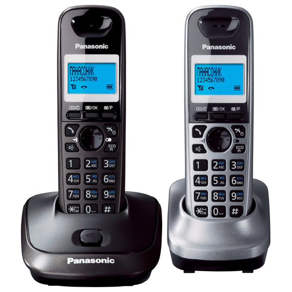 картинка Радиотелефон PANASONIC KX-TG2512RU2 темно-серый металлик/серый металлик от магазина itmag.kz