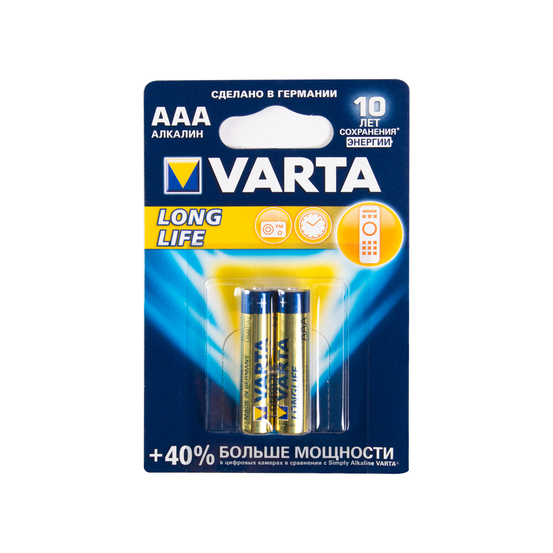 картинка Батарейка VARTA Longlife Micro 1.5V - LR03/ AAA (2 шт) от магазина itmag.kz
