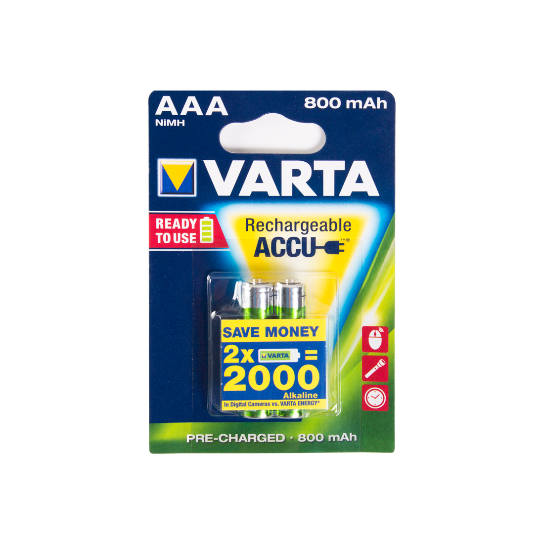 картинка Аккумулятор VARTA R2U Micro 1.2V - HR03/AAA 800 мАч (2 шт) от магазина itmag.kz