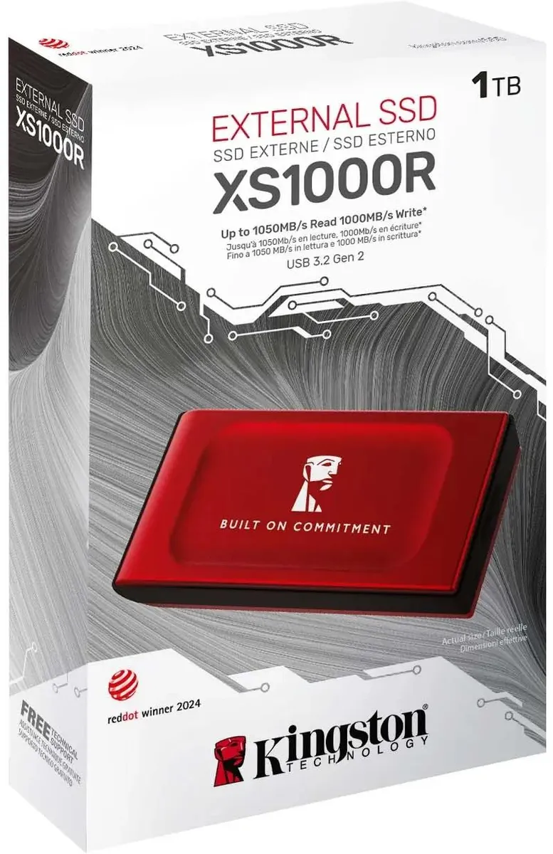 Внешний SSD диск Kingston 1TB XS1000 Красный (SXS1000R/1000GA) фото