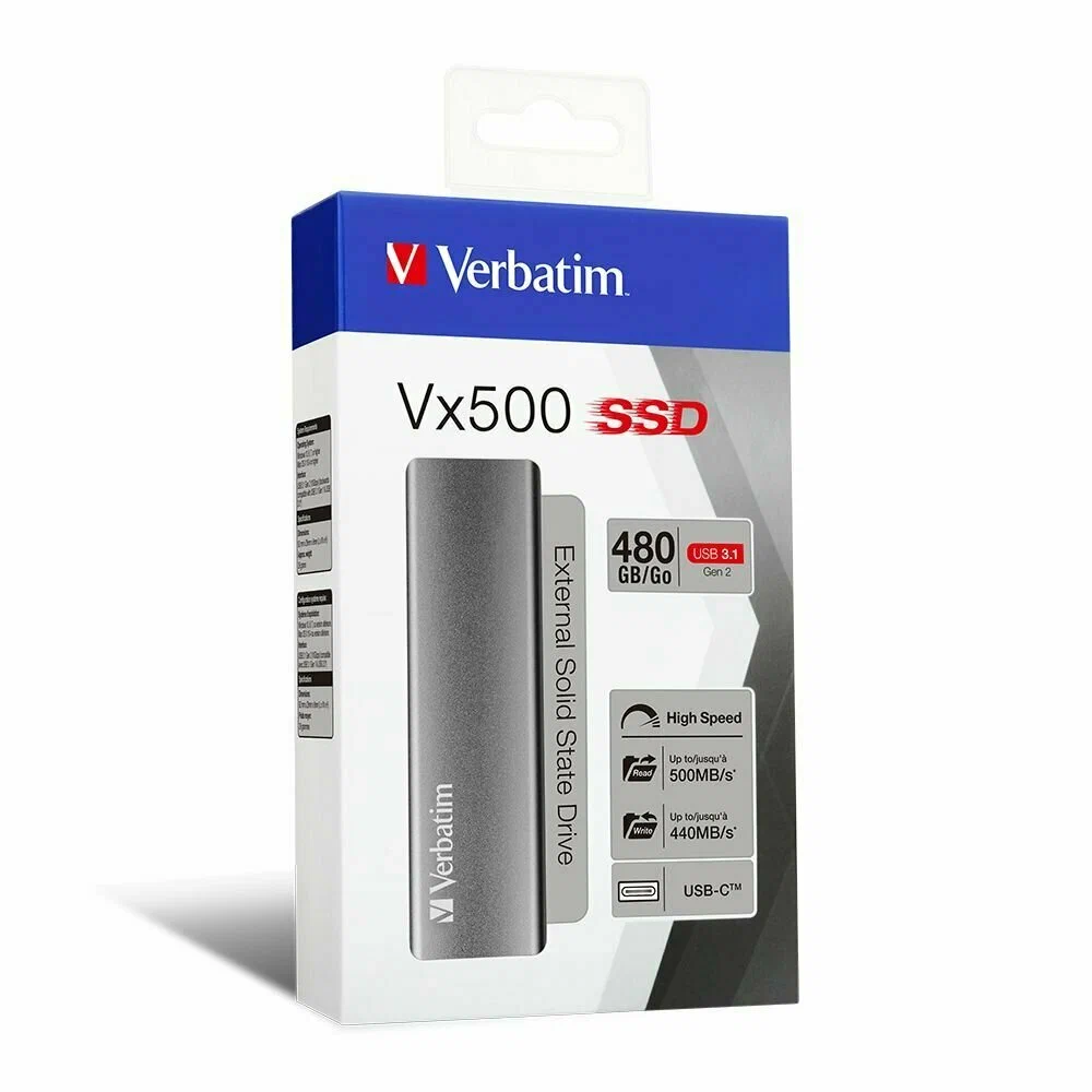 Внешний SSD диск Verbatim VX500 480GB Серый (47443) фото