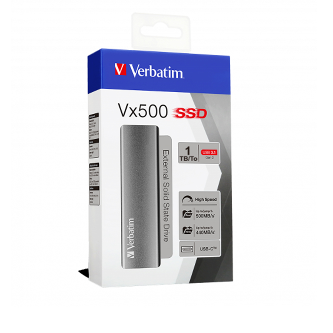 Внешний SSD диск Verbatim VX500 1TB Серый (47444) фото