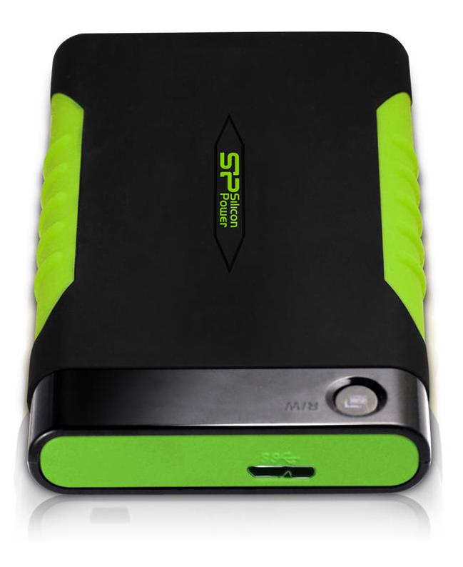 Внешний жесткий диск HDD USB 1 TB Silicon Power, A15, SP010TBPHDA15S3K, USB 3.1, black-green (SP010TBPHDA15S3K) фото