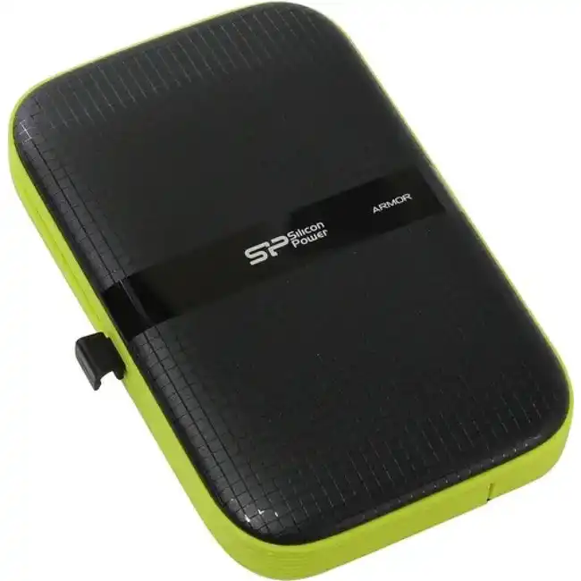 Внешний жесткий диск HDD USB 1 TB Silicon Power, A60, SP010TBPHDA60S3K, USB, black-green (SP010TBPHDA60S3K) фото