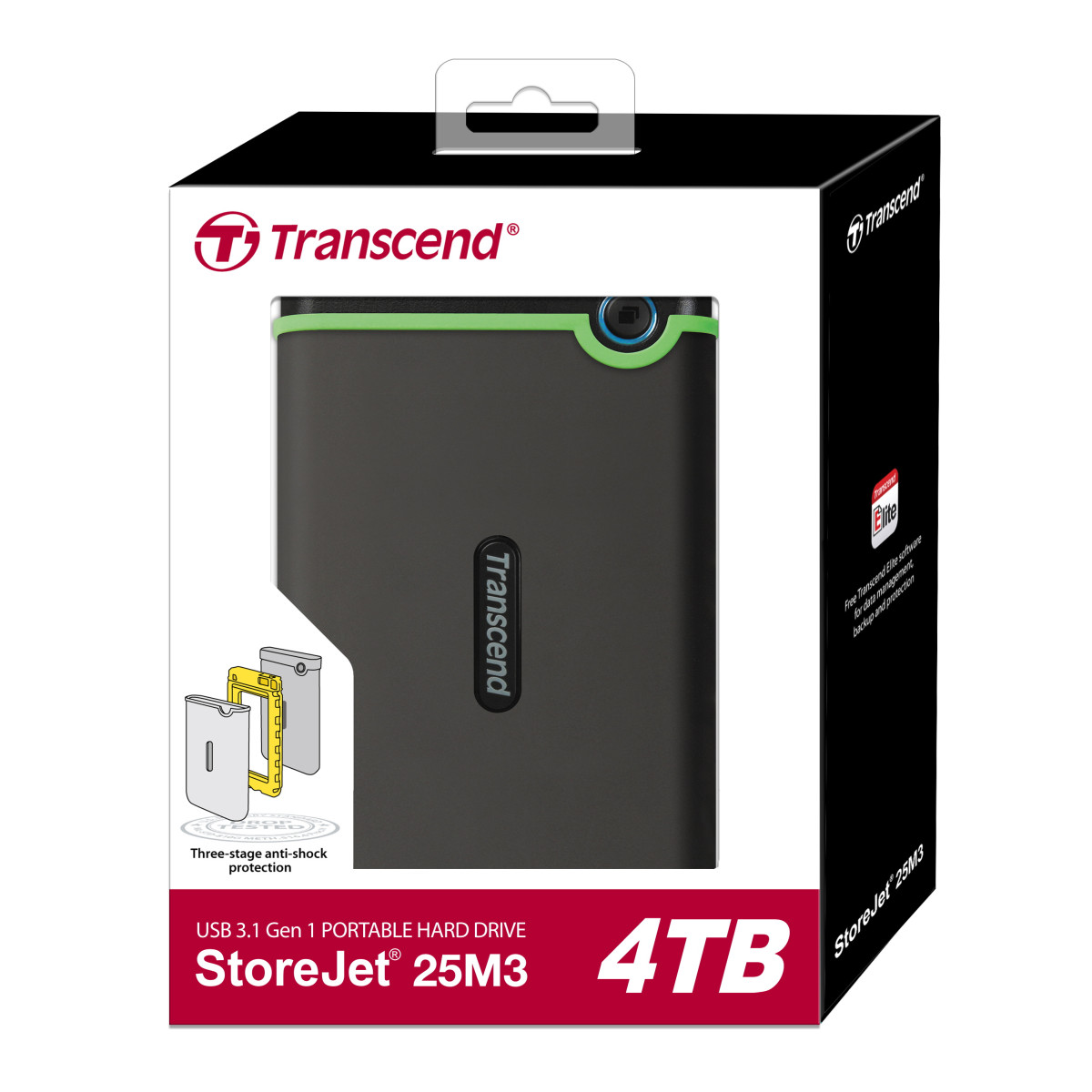 Внешний жесткий диск 2,5 4TB Transcend TS4TSJ25M3S серый (TS4TSJ25M3S) фото