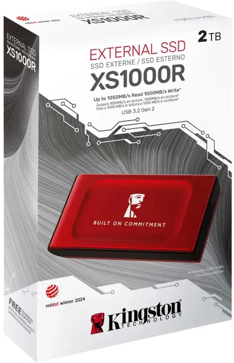 Жесткий диск SSD внешний Kingston XS1000 2000GB красный (SXS1000R/2000GA) фото