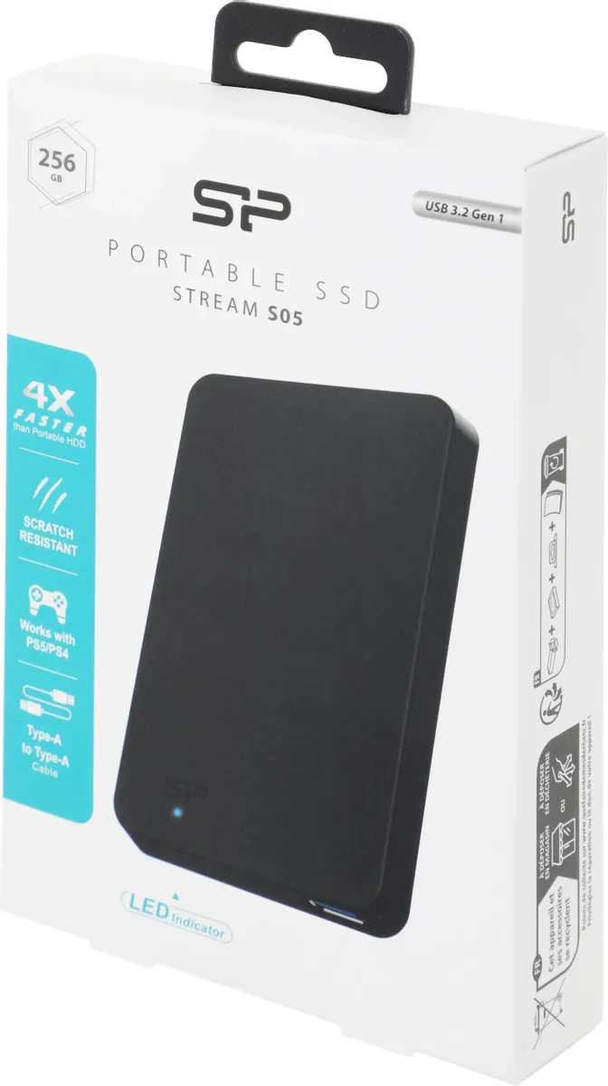 Внешний SSD Silicon Power, PSD Stream S05, 256GB, Black (SP256GBPSDS05SAK) фото