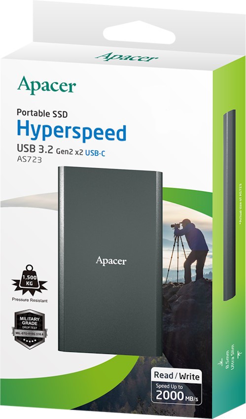 Внешний SSD диск Apacer 1TB AS723 Черный (AP1TBAS723B-1) фото