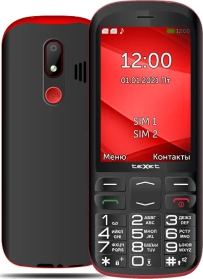 картинка Мобильный телефон Texet TM-B409 цвет чёрный-красный от магазина itmag.kz