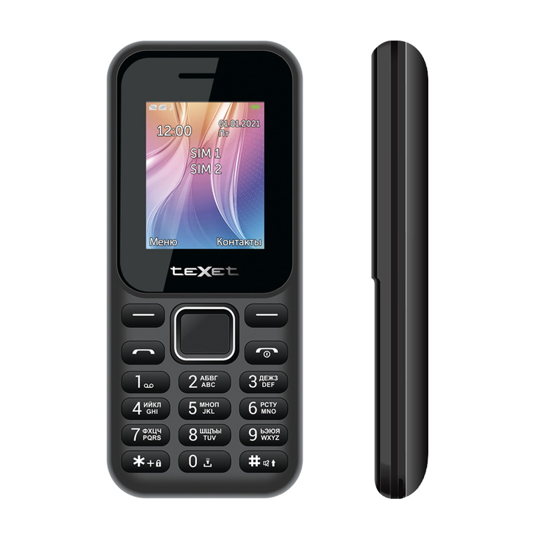 картинка Мобильный телефон Texet TM-123 черный от магазина itmag.kz