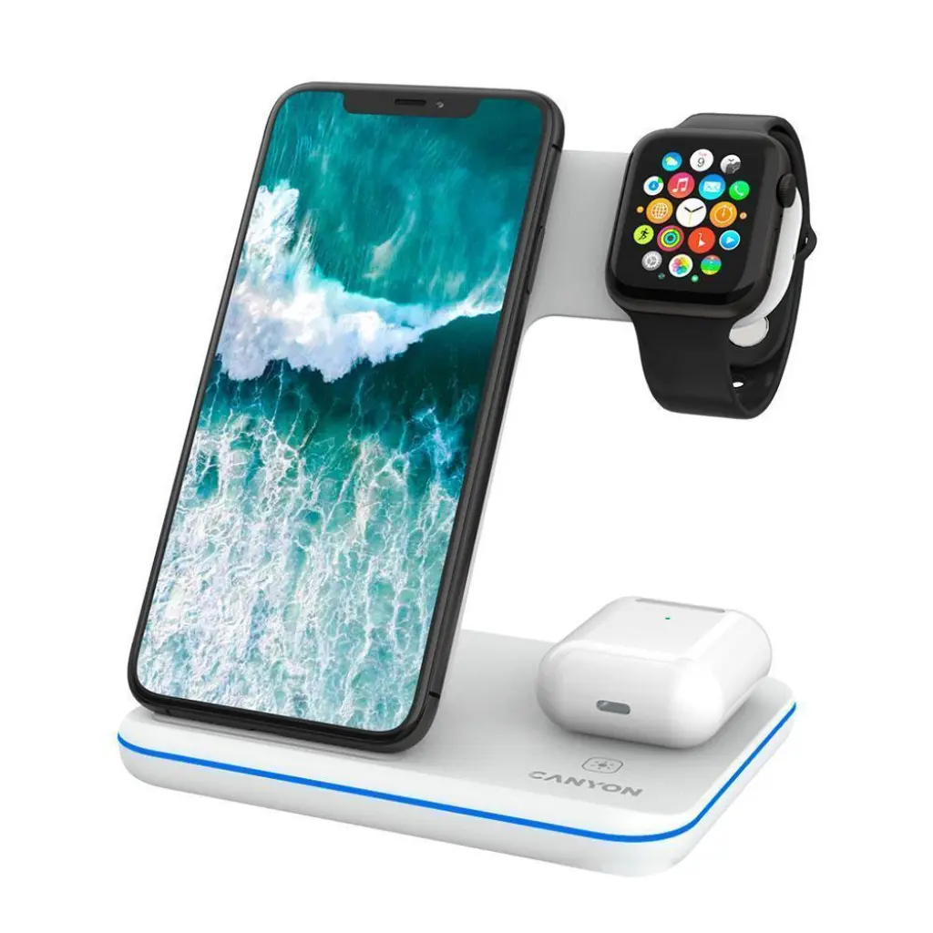 Беспроводное зарядное устр-во Canyon, 3-in-1 for Apple Watch, White (CNS-WCS303W) фото