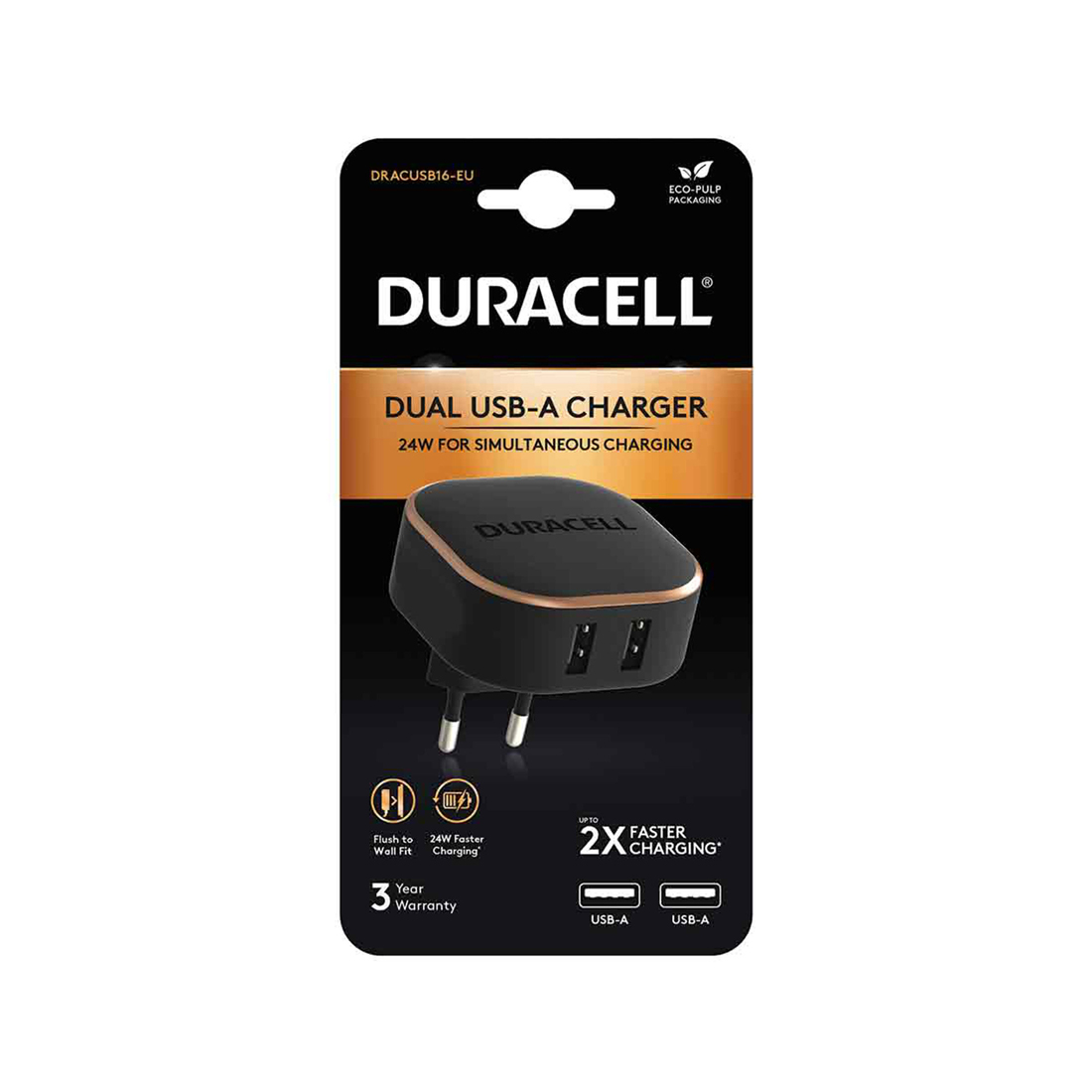 Универсальное зарядное устройство Duracell DRACUSB16-EU 24W  (DRACUSB16-EU) фото