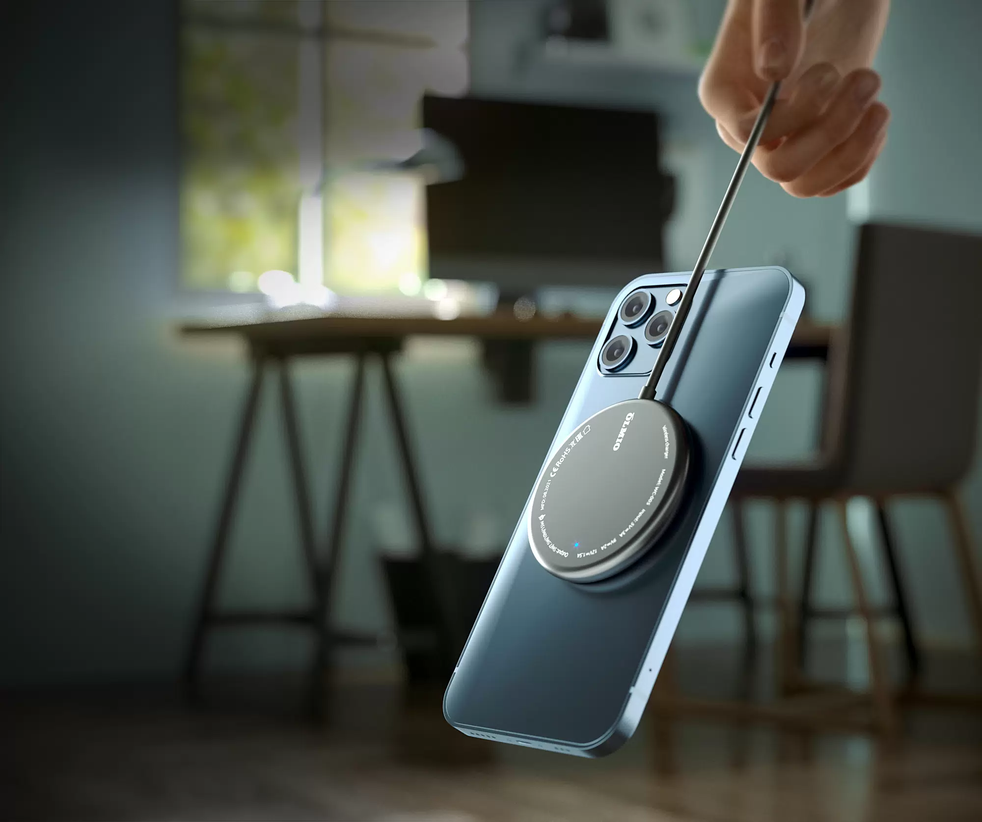 Беспроводное зарядное устройство Olmio MagCharge QI 15W (43918) фото